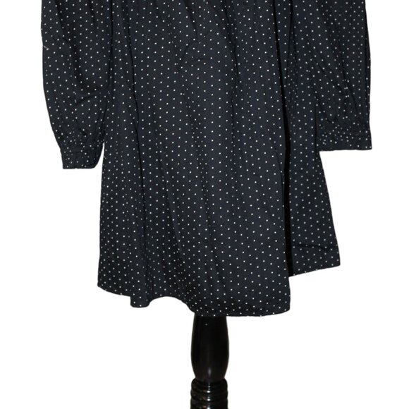 SALE! GAP Smocked Puff Sleeve Mini Black Dots Elastic Top Black M Medium EUC - Picture 7 of 13